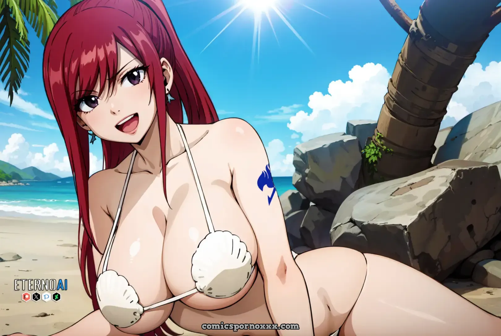 Erza Hentai Naked Sexy Shell Bikini Pics - Page 2