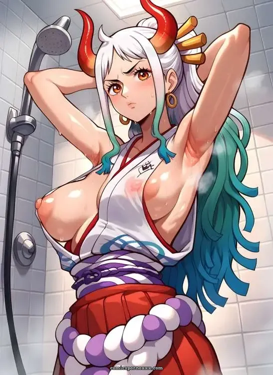 One Piece: Yamato Bath Against Glass - Page 2