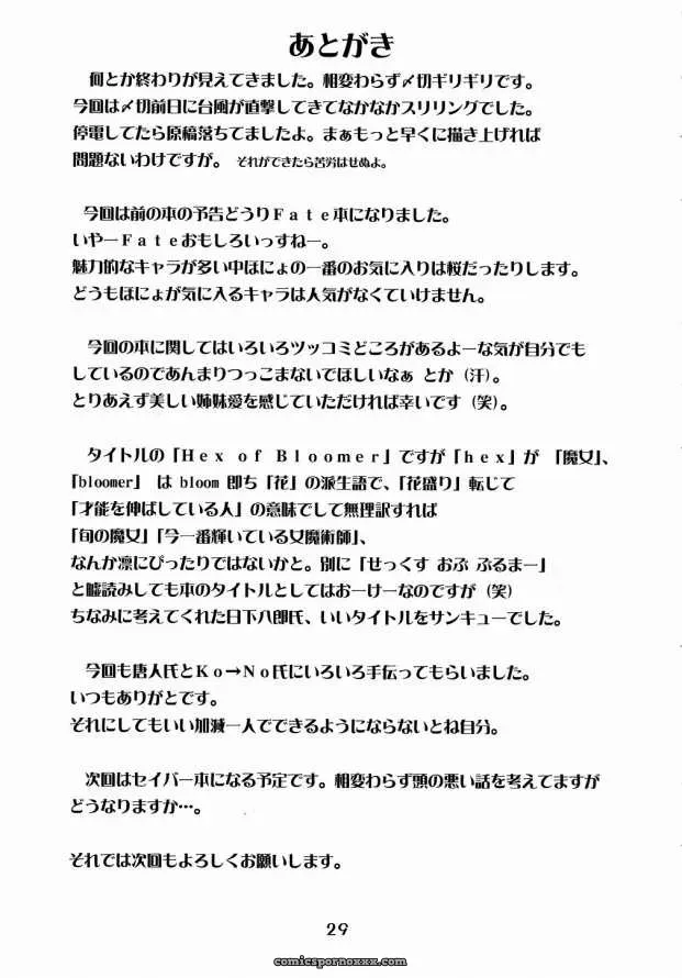 Fate/stay night Hex of Bloomer (Honyo no Uchi) C66 - Page 28